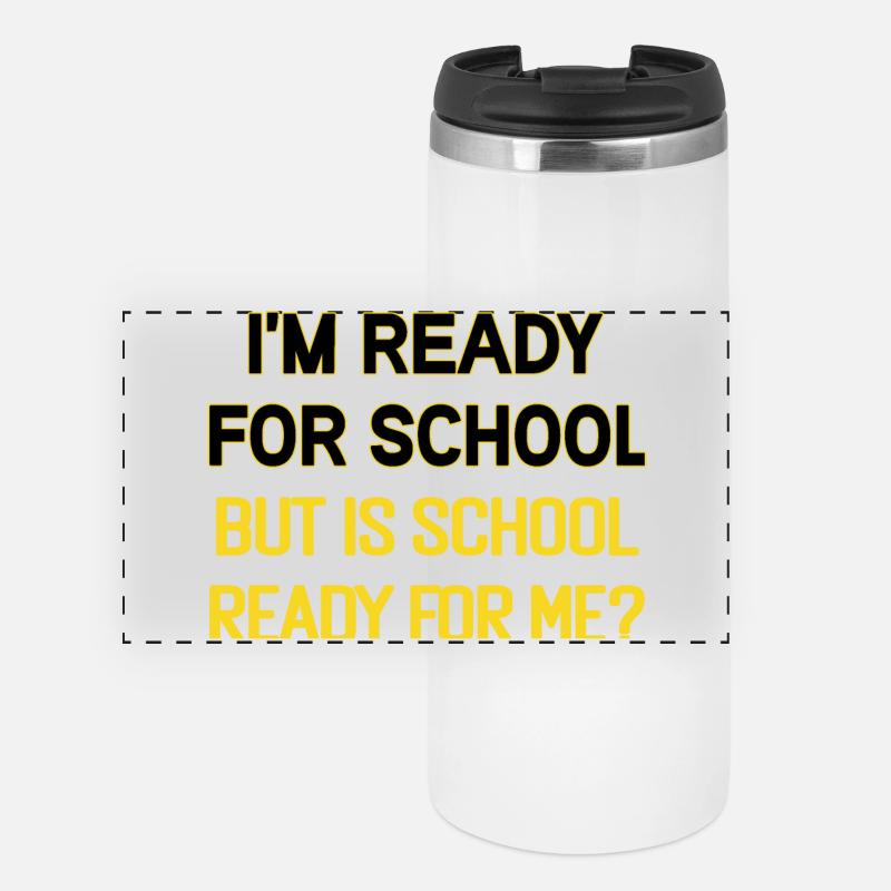 Humorous Back to School Quote Design - Panoramic Thermal Cup - white