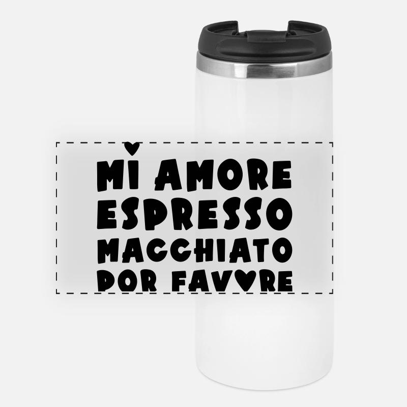 Espresso Macchiato - Panorama Thermobecher - Weiß