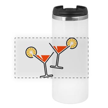 2 Cocktailgläser / Cocktail / Martini + (Orange) - Panorama Thermobecher - Weiß - Vorne