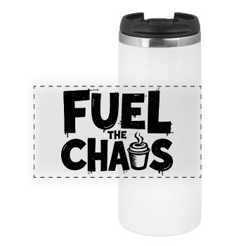 Alimentez le chaos Coffee Dicton pour les rebelles - Mug isotherme panoramique - blanc - Devant