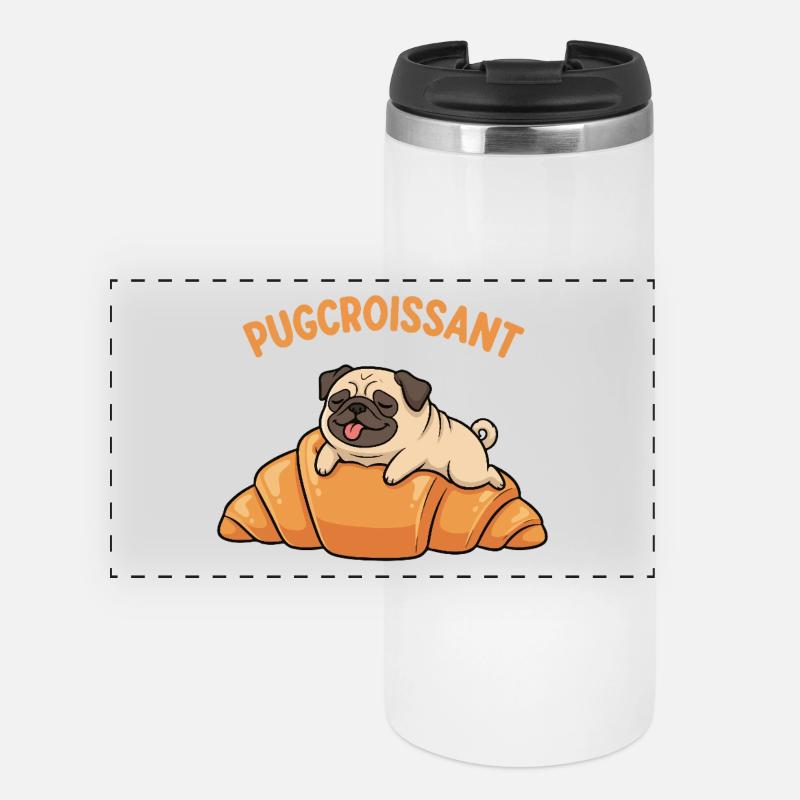 Pugcroissant - Panoramic Thermal Cup - white
