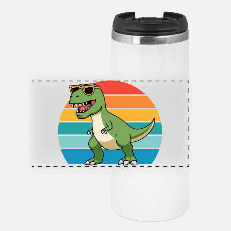 Trex Tyrannosaurus Rex T-Rex Dino Dinosaurier - Panorama Thermobecher - Weiß