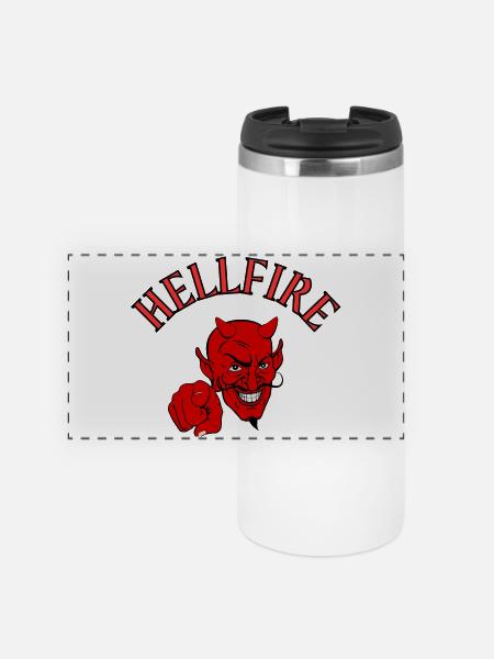 Teufel, Satan, Teufel, Höllenfeuer - Panorama Thermobecher - Weiß