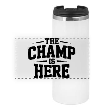Der Champion ist da - Panorama Thermobecher - Weiß - Vorne