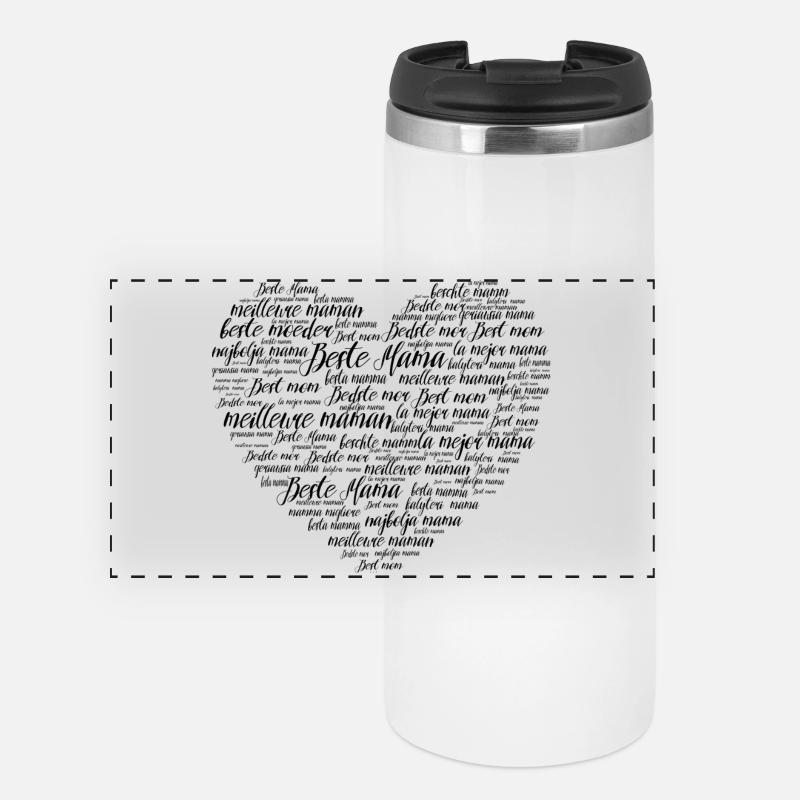 Best Mom Heart Word Cloud Gift - Panoramic Thermal Cup - white