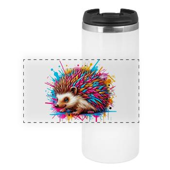 Igel - Panorama Thermobecher - Weiß - Vorne