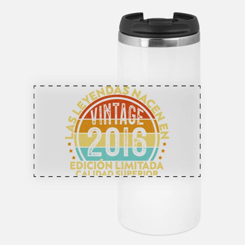 10e anniversaire 10e anniversaire Millésime 2016 - Mug isotherme panoramique - blanc