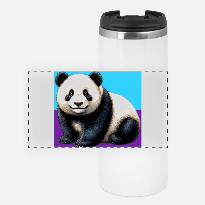 Panda - Panorama Thermobecher - Weiß