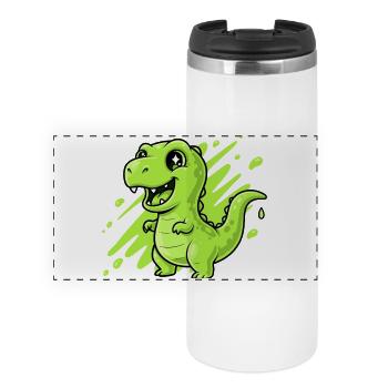 Comic Dino Slime Vert - Mug isotherme panoramique - blanc - Devant