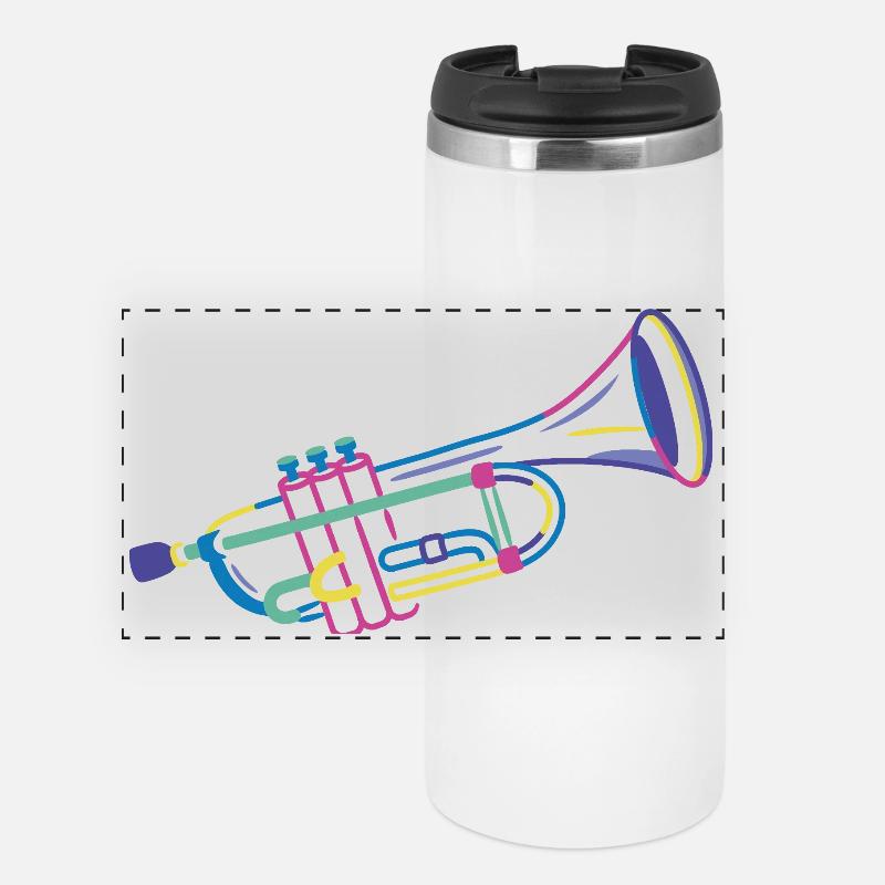 Colorful Trumpet - Panoramic Thermal Cup - white