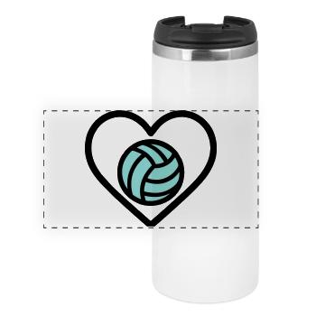Volley-ball de cœur – Amateur de sport d’équipe - Mug isotherme panoramique - blanc - Devant
