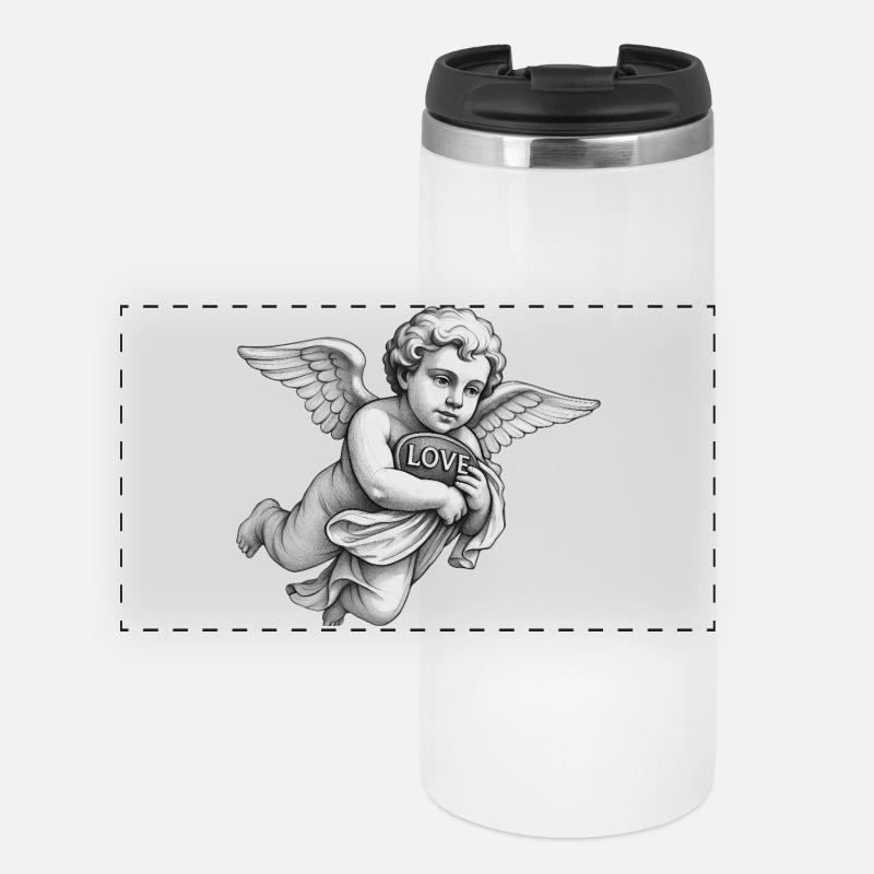 CUPIDON CHERUB - black & white - Mug isotherme panoramique - blanc