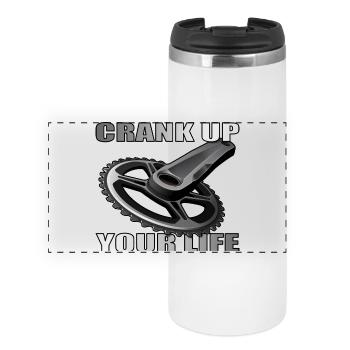 Crank Up Your Life design for bike lovers - Panoramic Thermal Cup - white - Front