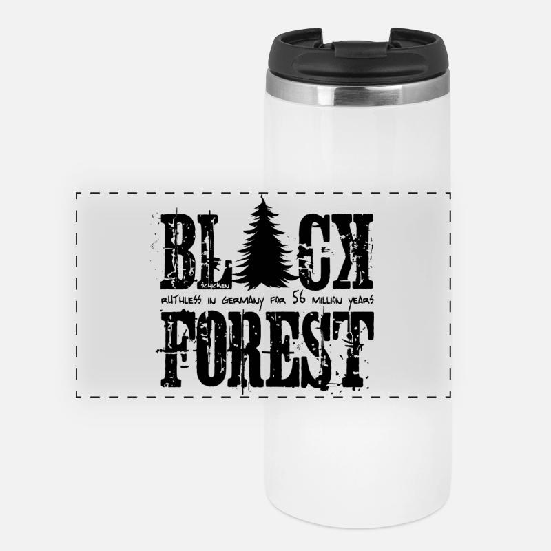 Black Forest Lettering Black - Panoramic Thermal Cup - white
