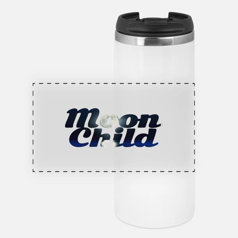 Silhouette de l'enfant de la lune - Mug isotherme panoramique - blanc