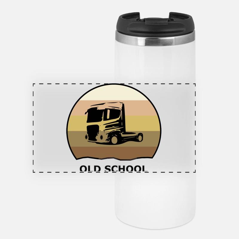 Old school truck driver - Panoramic Thermal Cup - white
