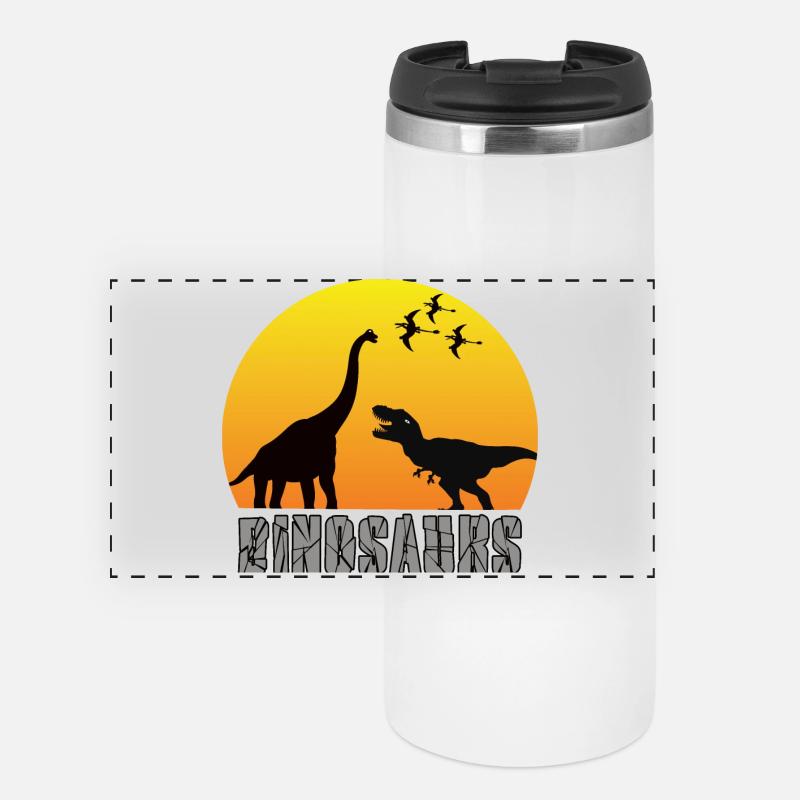 dinosaur - Panoramic Thermal Cup - white