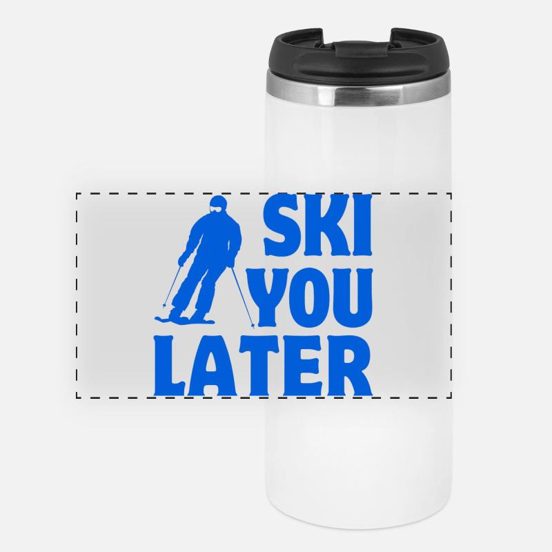 skiing, skiing, skiing - Panoramic Thermal Cup - white