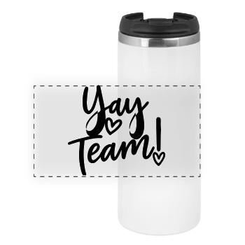 Hourra, l’équipe ! Hourra, équipe de fans de sport sans méfiance - Mug isotherme panoramique - blanc - Devant