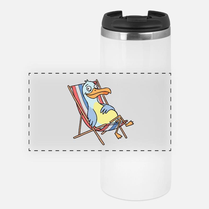 Relaxed beach pelican - Panoramic Thermal Cup - white