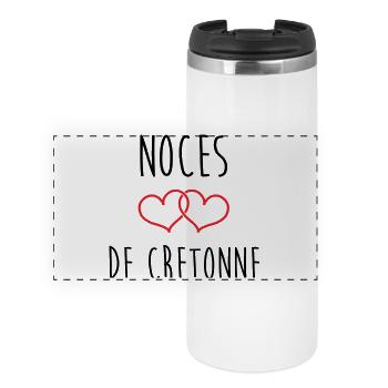 Cretonne wedding 19 years of love - Panoramic Thermal Cup - white - Front