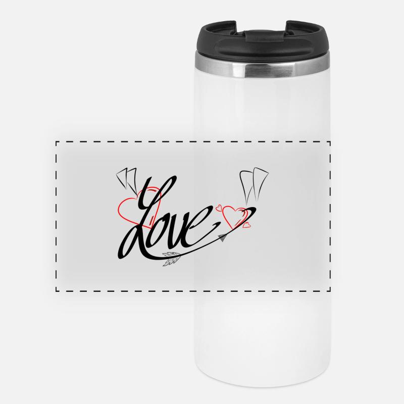 Love - Panorama Thermobecher - Weiß