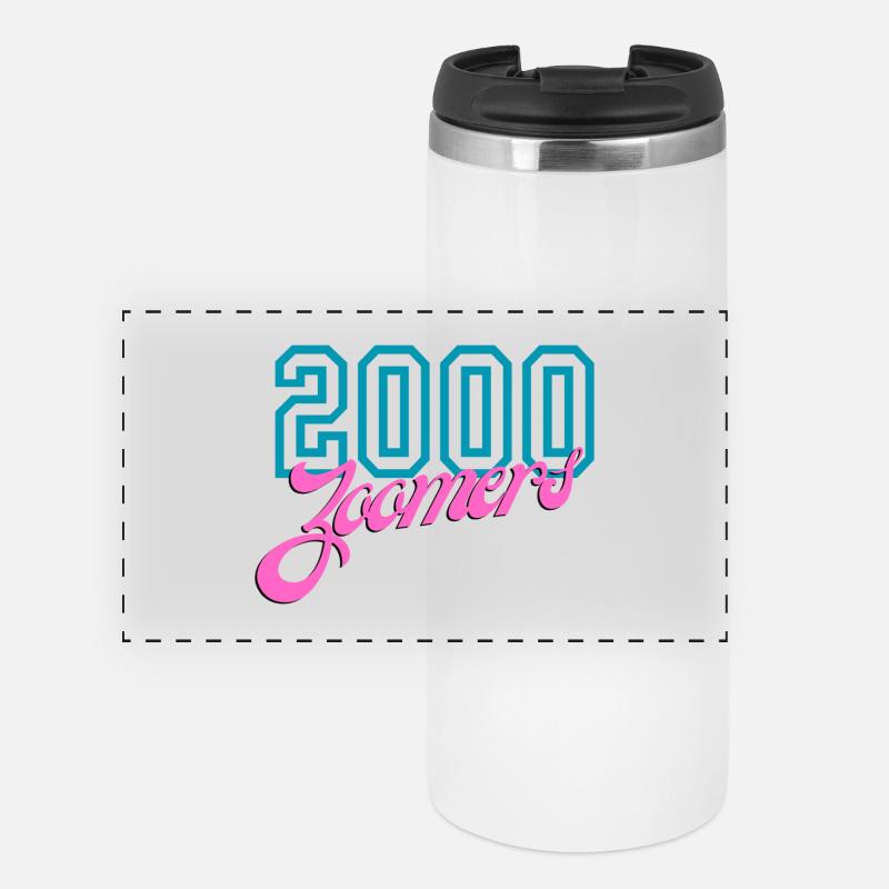 2000 Zoomers Sommer Nostalgie Typografie - Panorama Thermobecher - Weiß
