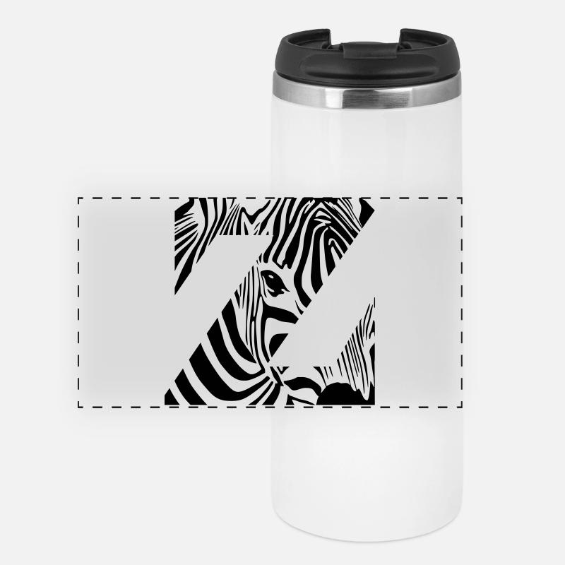 Zebra Mix Mono Black - Panoramic Thermal Cup - white