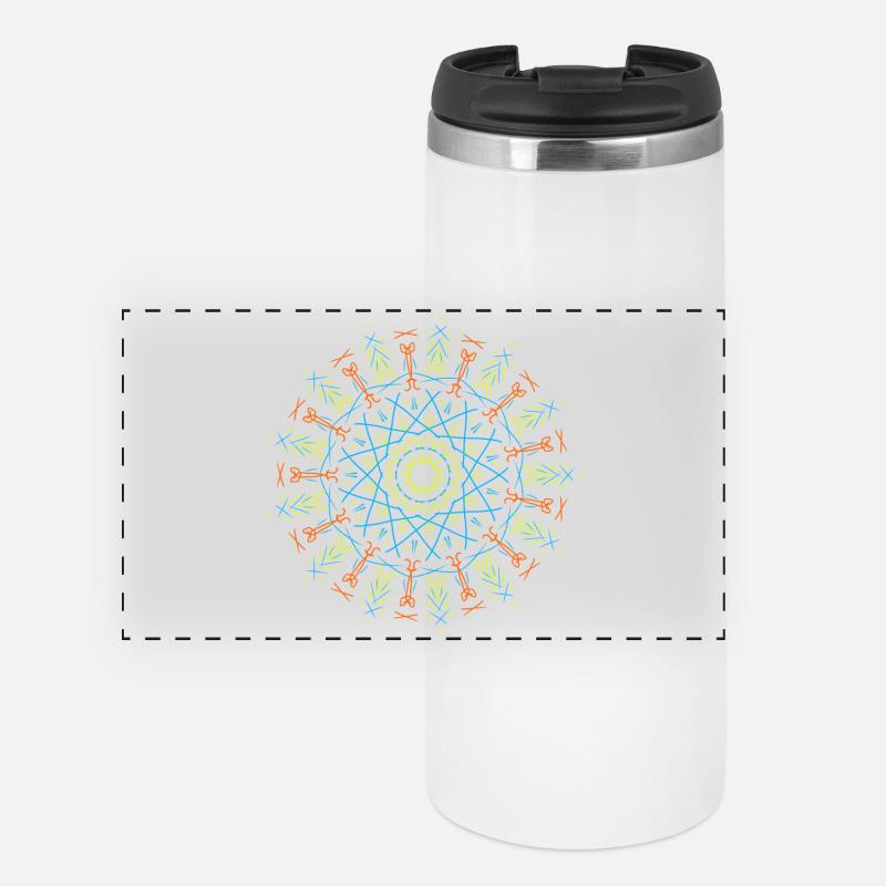 Mandala - Panoramic Thermal Cup - white