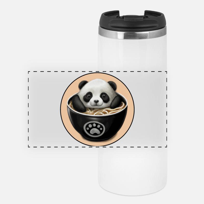 Bébé Panda Dans Un Bain De Ramen - Mug isotherme panoramique - blanc