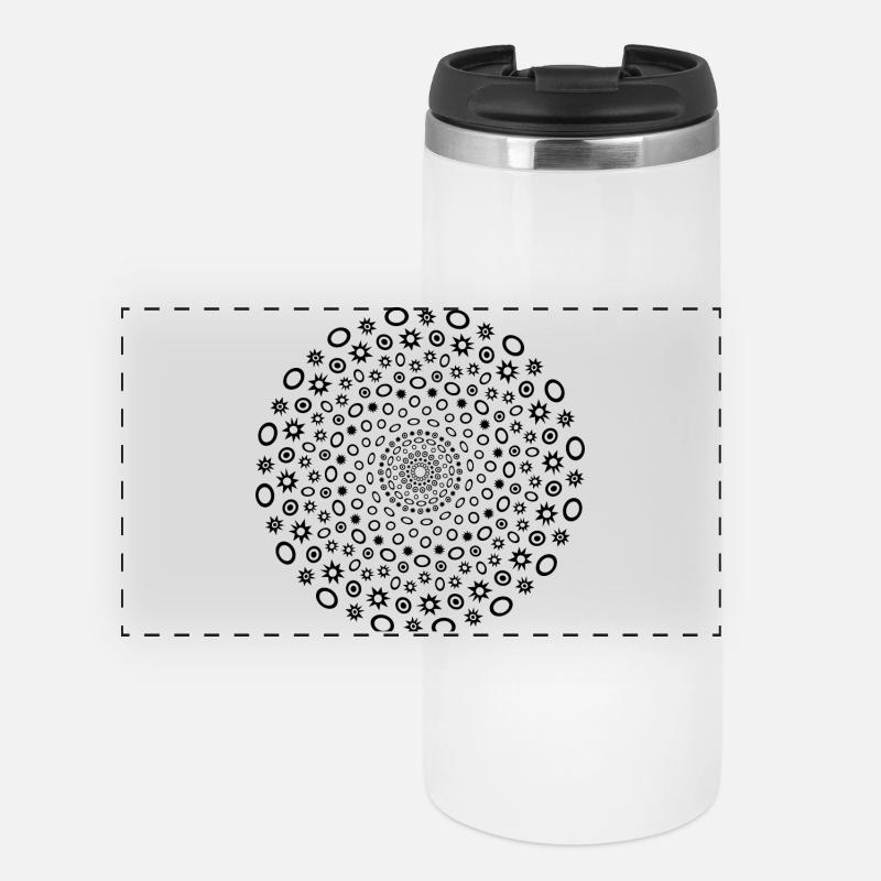 Circles and stars - Panoramic Thermal Cup - white