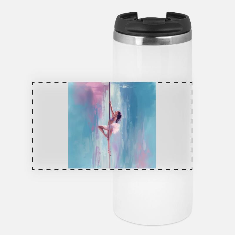 Pole-Ballerina - Panorama Thermobecher - Weiß