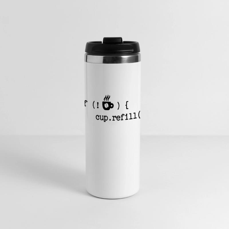 Developer Programmierer Code Webentwickler Debug Panorama Thermobecher