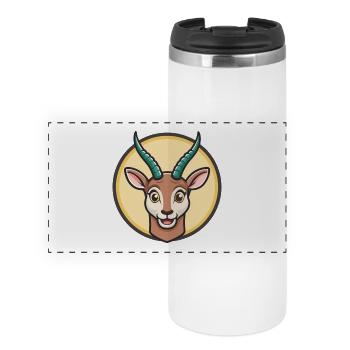 Antelope Kawaii Cartoon Character Animal Pet Face - Panoramic Thermal Cup - white - Front