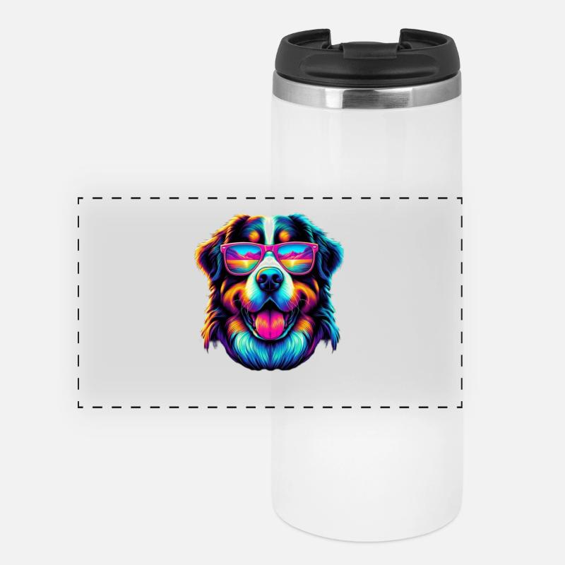 Bernese mountain dog - Panoramic Thermal Cup - white