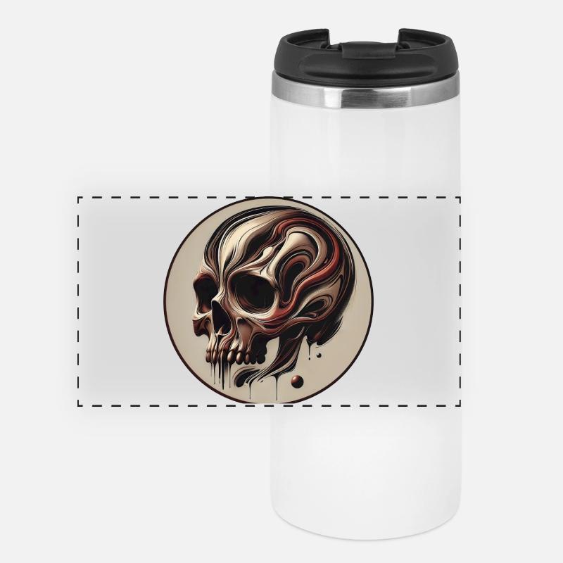 Ornate skull - Panoramic Thermal Cup - white