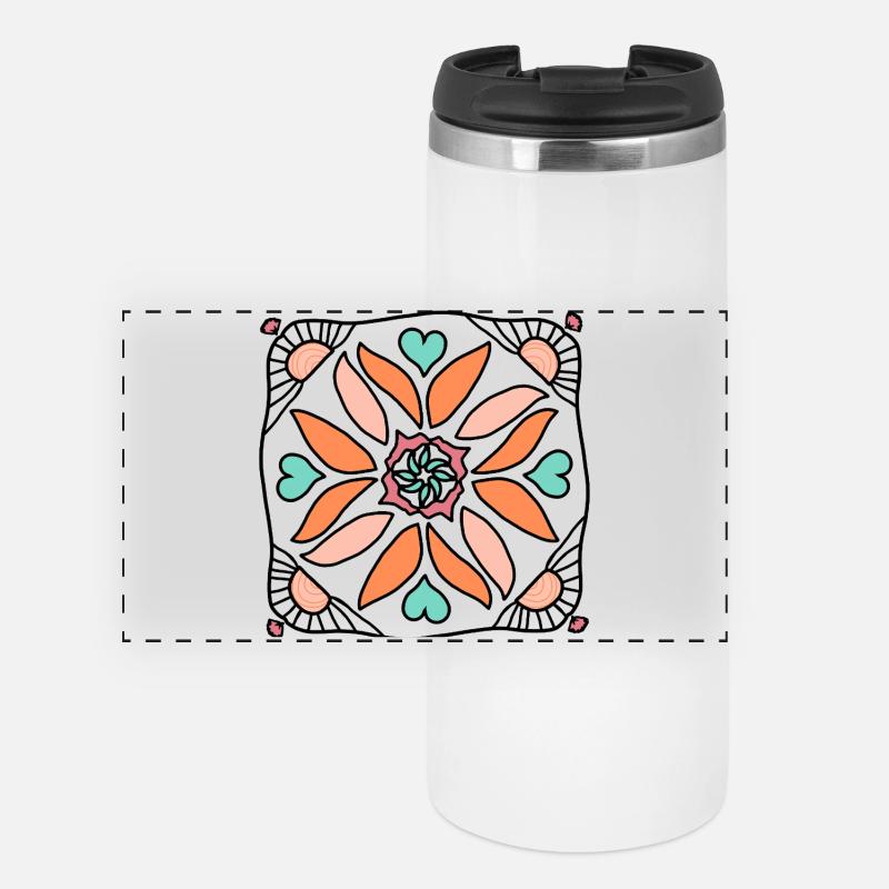 Sun Mandala - Panoramic Thermal Cup - white