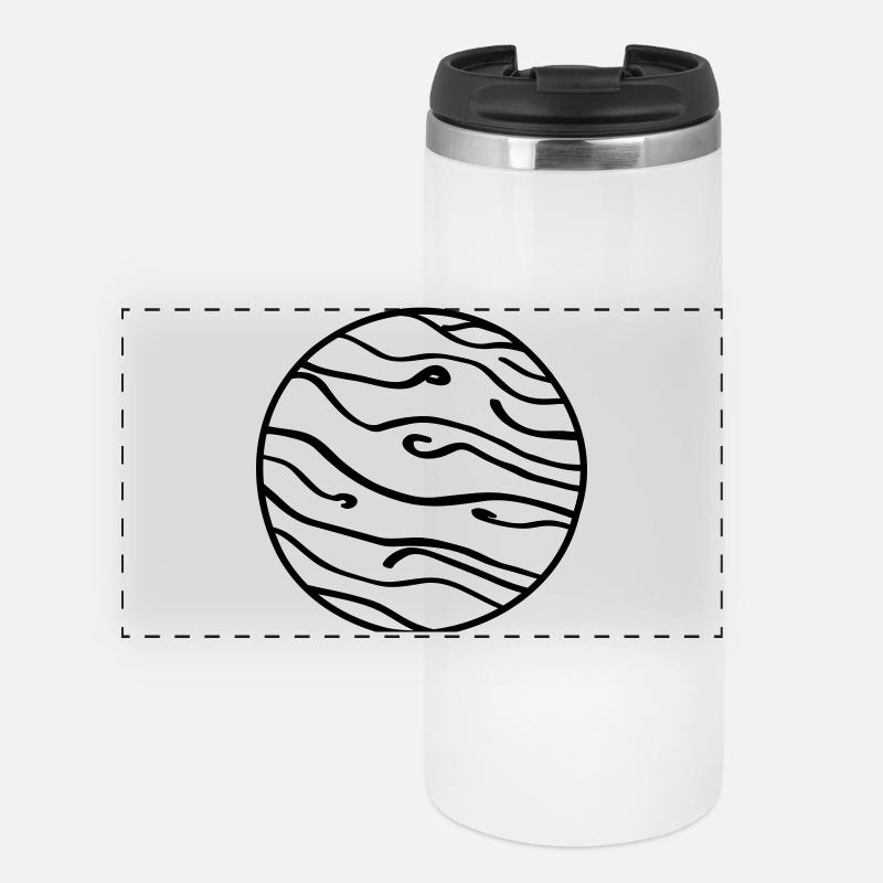 Planet Space Doodle - Panoramic Thermal Cup - white