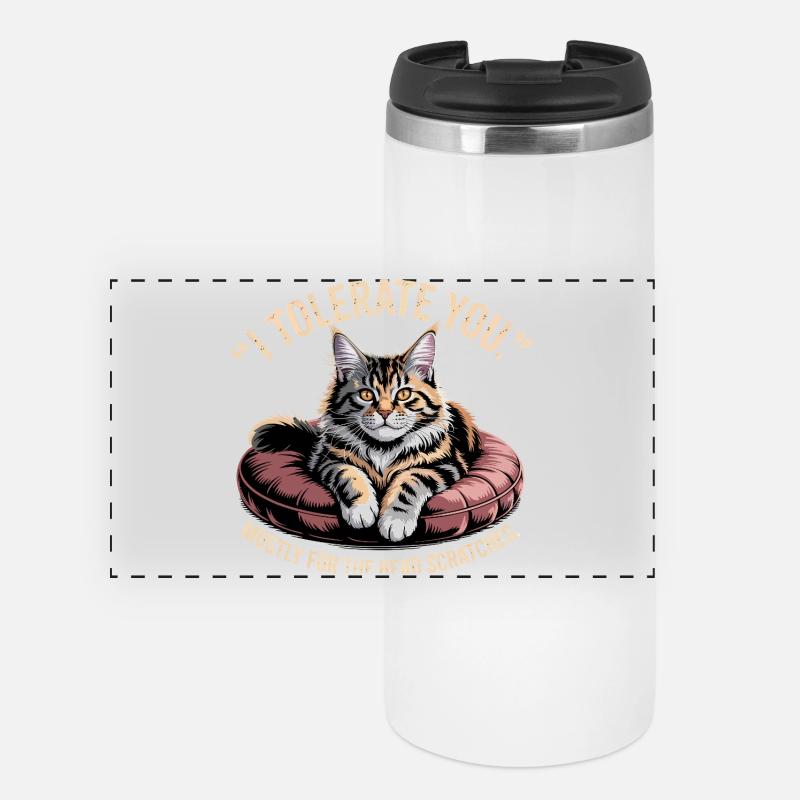 Head Scratch Cat - Panoramic Thermal Cup - white