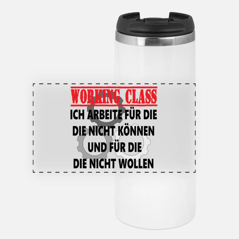 Arbeiterklasse Zahnräder - Panorama Thermobecher - Weiß