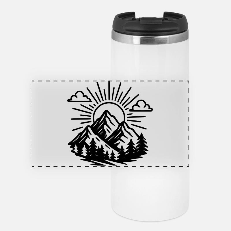 Mountains - Panoramic Thermal Cup - white