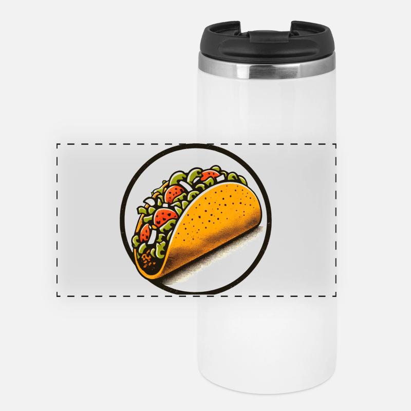 Taco Burst Round Logo - Panoramic Thermal Cup - white
