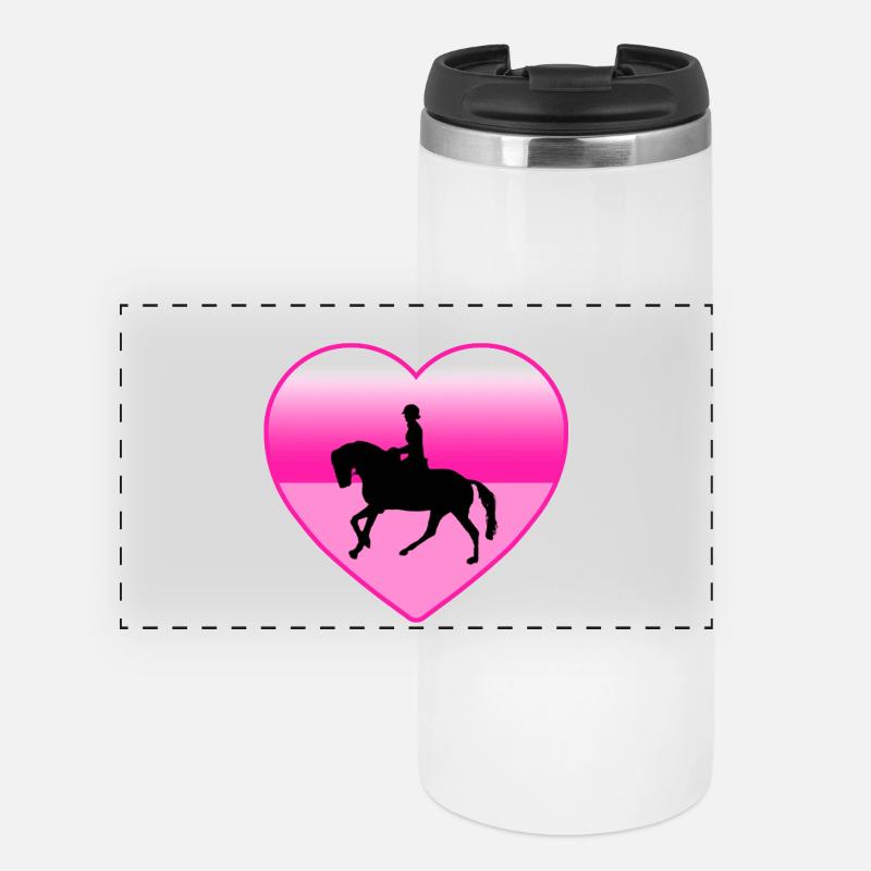 horses - Panoramic Thermal Cup - white