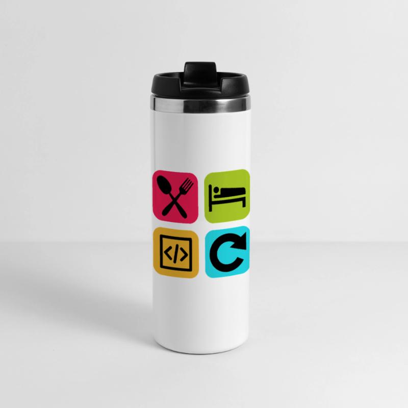 Manger Dormir Code Répéter Citation drôle Dev Mug isotherme panoramique