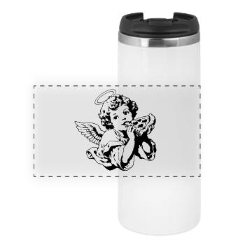 Pizza Angel – Cherub with pizza slice - Panoramic Thermal Cup - white - Front