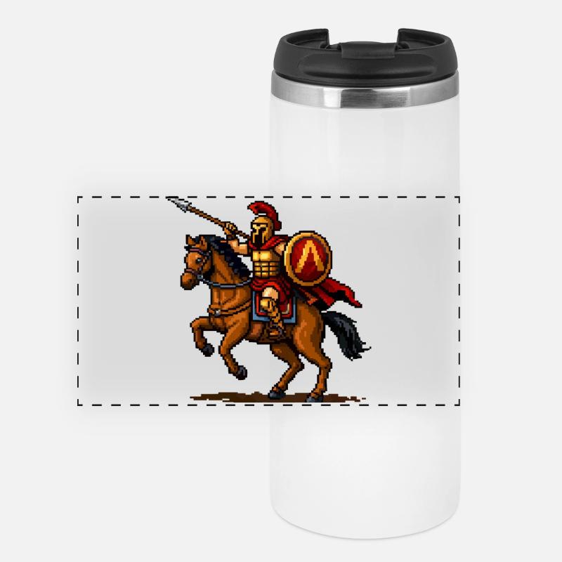 Chevalier Pixel à Cheval - Mug isotherme panoramique - blanc