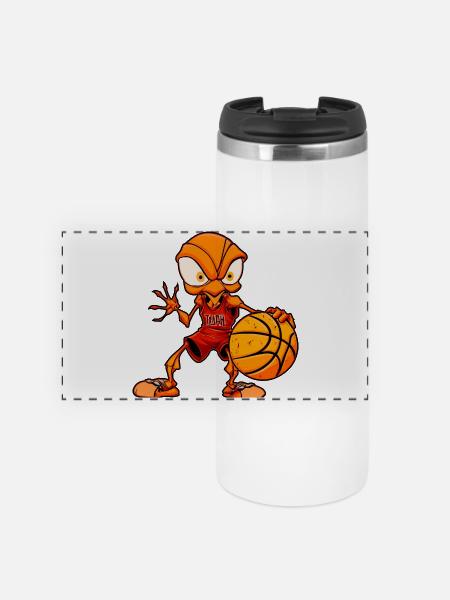 Basketball Ameisen - Panorama Thermobecher - Weiß