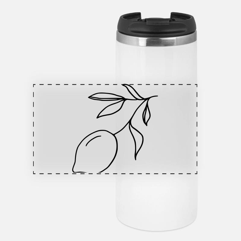 Lemon branch - Panoramic Thermal Cup - white