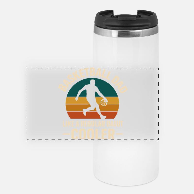 Basketball Dad Retro Style Tee - Panoramic Thermal Cup - white
