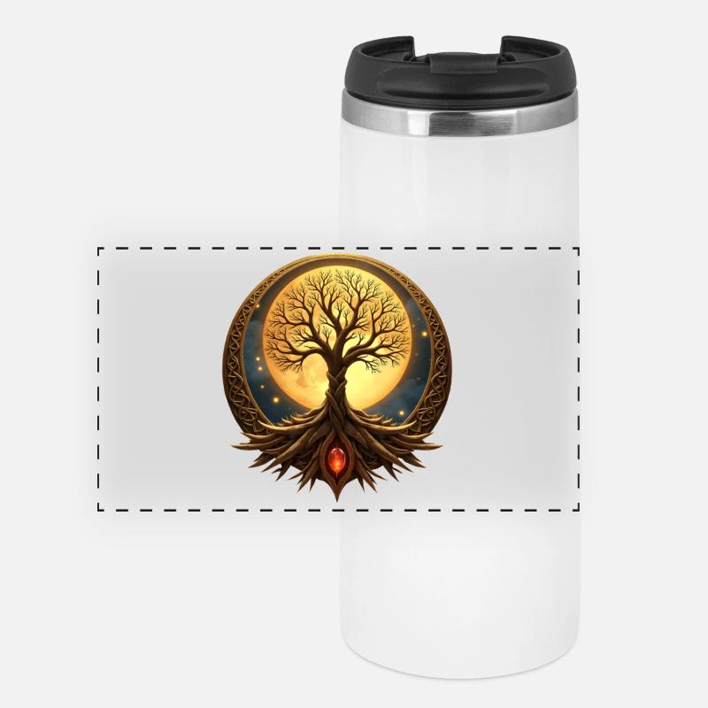 Lunar Tree of Life - Panoramic Thermal Cup - white